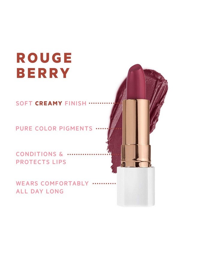 Petal Pout Lipstick Cruelty Free Nourishing & Highly Pigmented Lip Color With Antioxidants (Rouge Berry Cream)