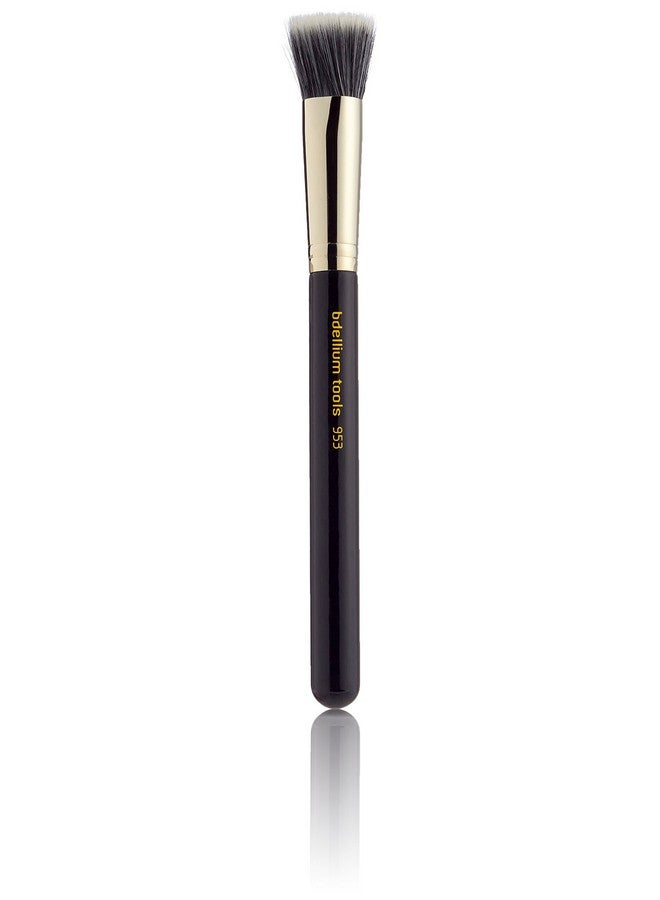 Professional Makeup Brush Maestro Series 953 Duet Fiber Foundation With Soft Synthetic Fibers For Precise Application Of Foundation (Black 1Pc)