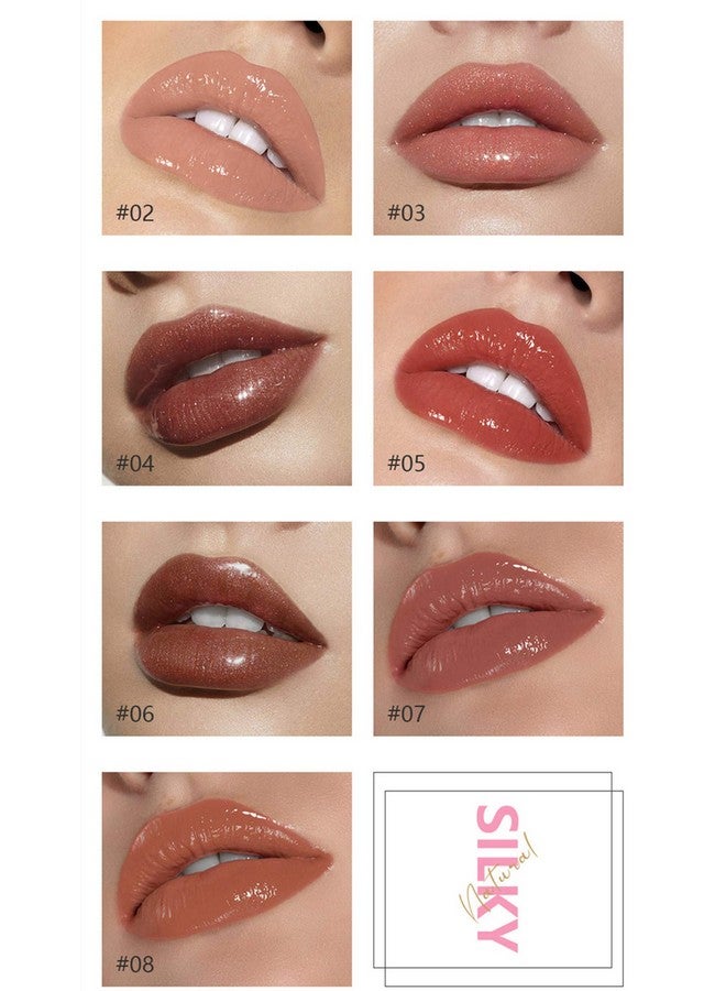Shiny Glossy Lipgloss Set 8Pcs Nonsticky Moisturizing Lip Gloss Longlasting High Shine & Shimmer Liquid Lipstick For Girls And Women (Shiny Glossy Set 01)