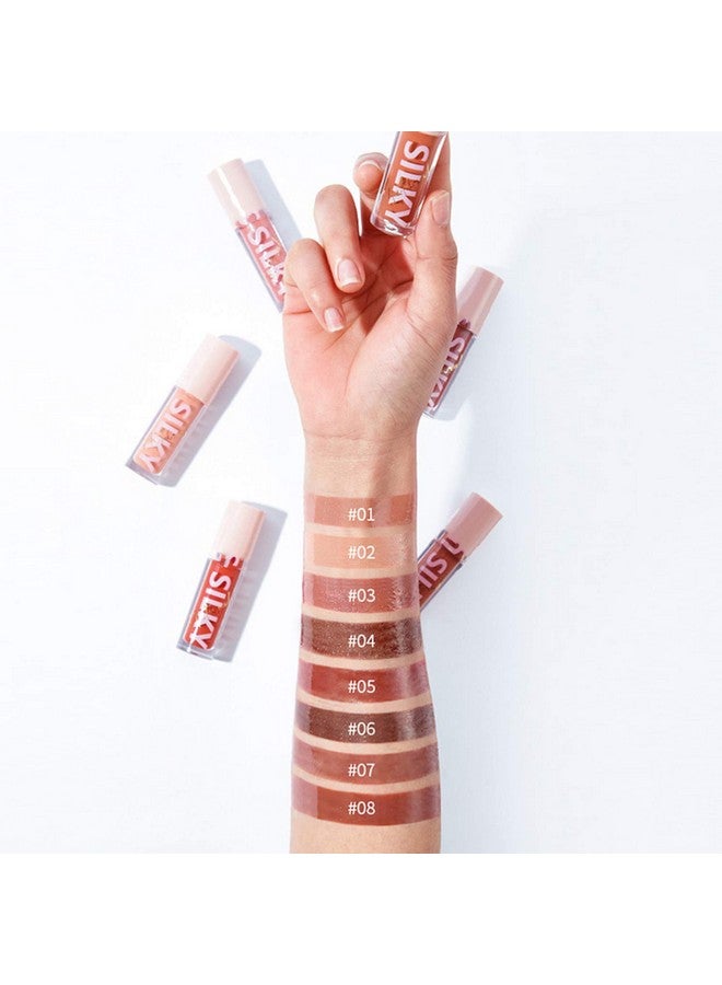 Shiny Glossy Lipgloss Set 8Pcs Nonsticky Moisturizing Lip Gloss Longlasting High Shine & Shimmer Liquid Lipstick For Girls And Women (Shiny Glossy Set 01)