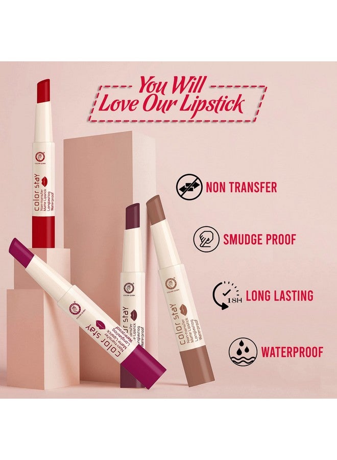 Creamy Matte Lipstick Combo Pack Long Lasting Creamy Lipstick Transfer Proof & Waterproof Lipstick For Women Combo Pack Of 2 (Bridal Maroon & Hot Red 2)