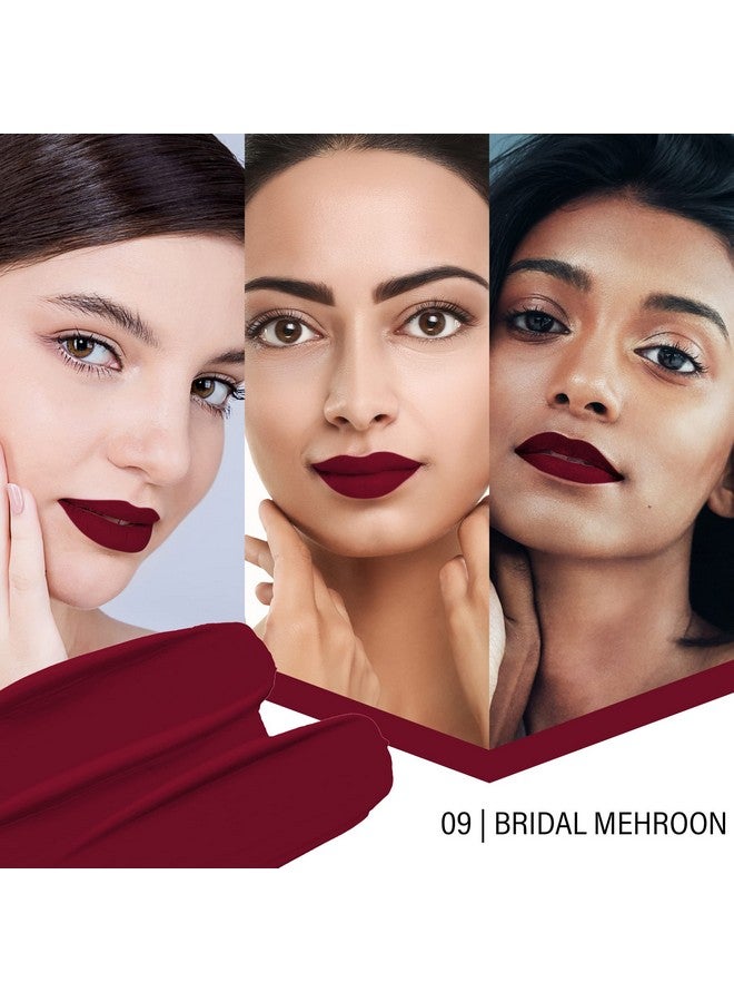 Creamy Matte Lipstick Combo Pack Long Lasting Creamy Lipstick Transfer Proof & Waterproof Lipstick For Women Combo Pack Of 2 (Bridal Maroon & Hot Red 2)