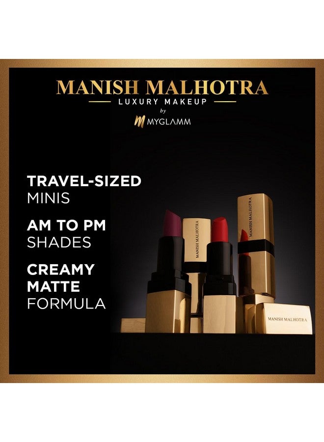 Manish Malhotra Soft Matte Mini Lipstick Set Retro Soft 1.5G (Set Of 2) Bold Red & Toasted Brown Shade Lipsticks Combo Long Lasting Creamy Matte Finish