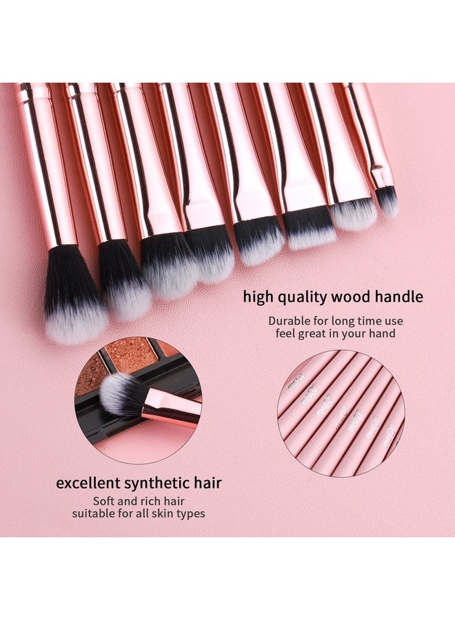 Eye Makeup Brushes 8Pcs Eyeshadow Makeup Brushes Set With Soft Synthetic Hairs & Real Longer Wood Handle For Eyeshadow Eyeliner Blending Lip(Pink)