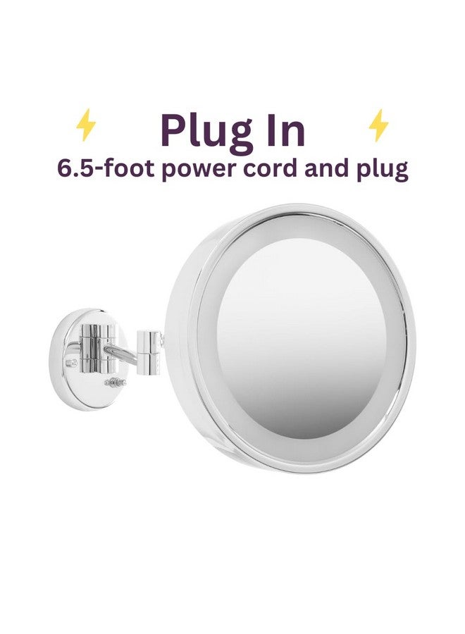 9.75Inch Wall Mount Mirror Makeup Mirror With 3X Magnification & 15Inch Wall Extension Chrome Finish Mirror Model Hl7Cf