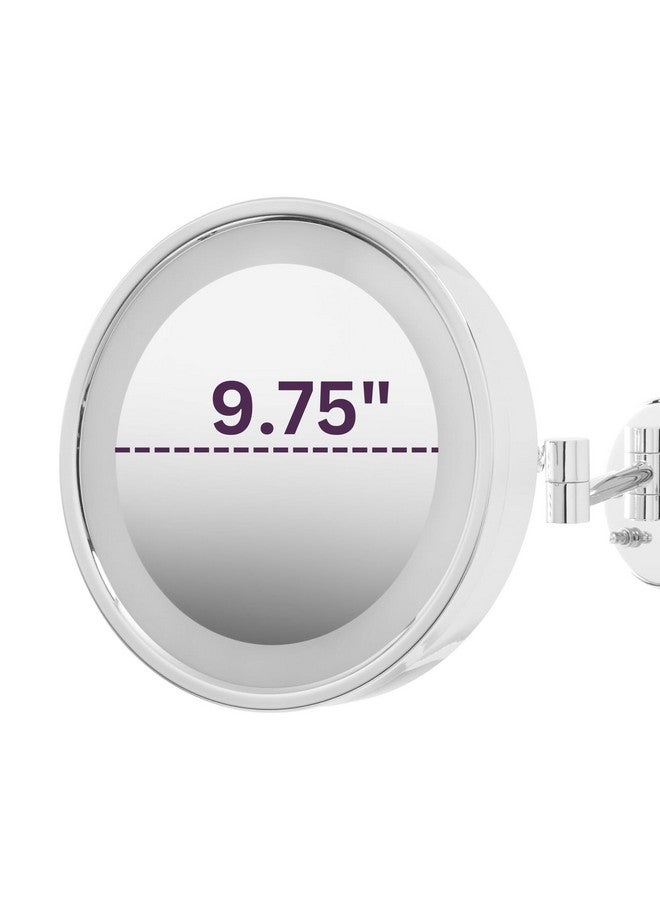 9.75Inch Wall Mount Mirror Makeup Mirror With 3X Magnification & 15Inch Wall Extension Chrome Finish Mirror Model Hl7Cf