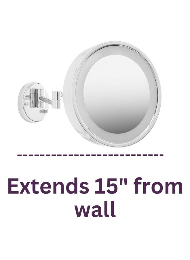 9.75Inch Wall Mount Mirror Makeup Mirror With 3X Magnification & 15Inch Wall Extension Chrome Finish Mirror Model Hl7Cf