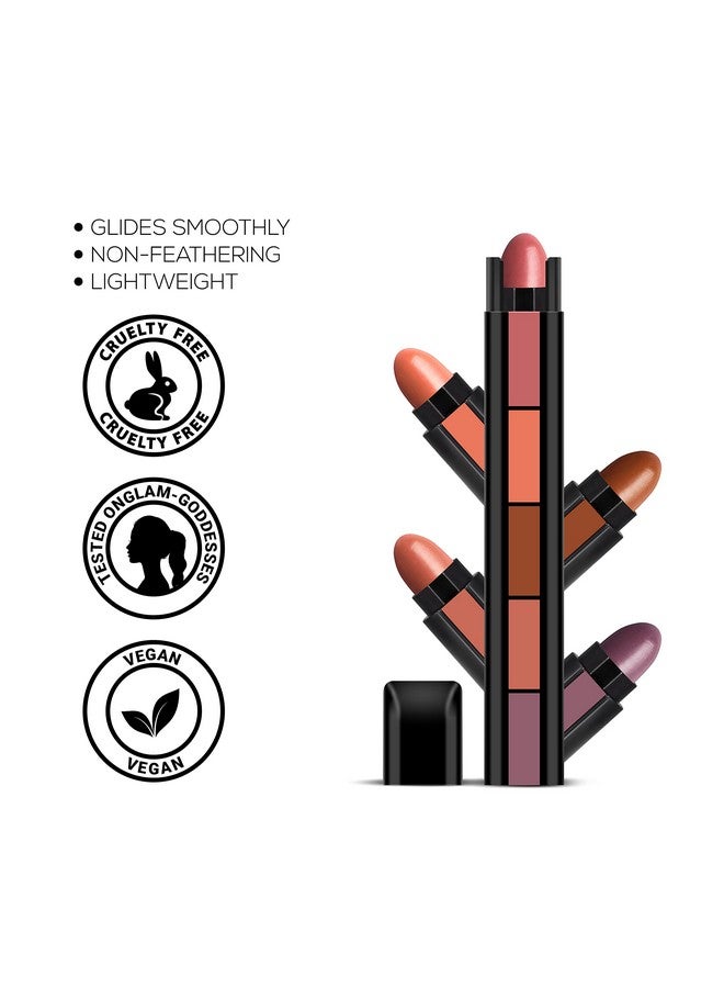 Fabness Combo Nude Includes Madness Ph Stick & Fab 5 Nude 5 In 1 Lipstick Long Lasting Semi Matte Finish Compact & Easy To Use