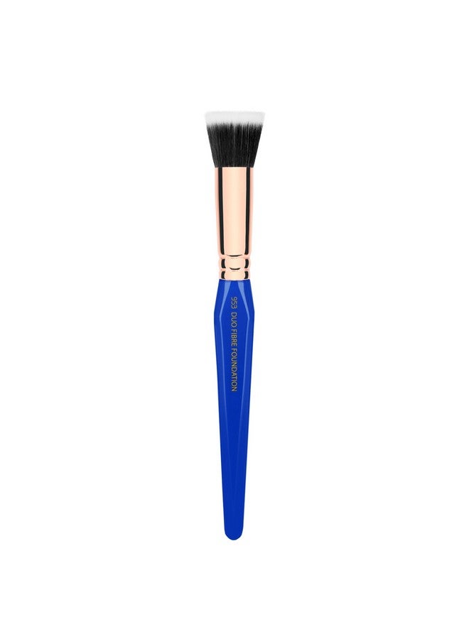 Professional Makeup Brush Golden Triangle 953 Duo Fibre Foundation With All Vegan And Soft Synthetic Fibers For Precise Application Of Foundation (Blue 1Pc)