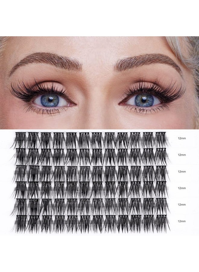 Lash Clusters72Pcs Diy Lash Extensions12Mm Individual Lashes Superfine Band Soft & Natural Cluster Eyelash Extensionsdiy Eyelash Extension At Home