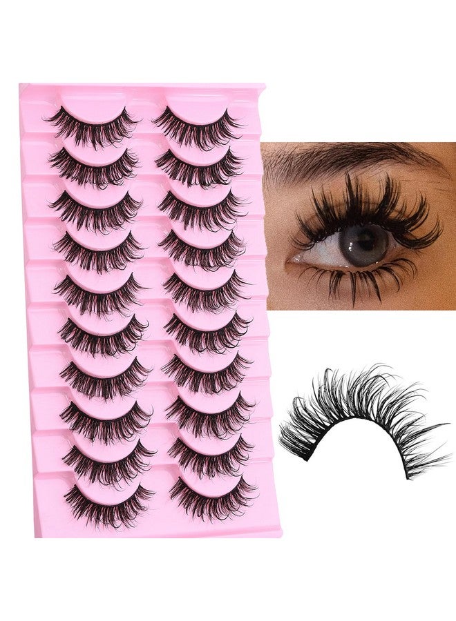 10 Pairs Wet Look Manga Lashes 3D Multi Layered Spiky Lashes D Curl Long Eyelashes Strips Fluffy Faux Mink Lashes Extension For Japanese Anime Cosplay Makeup (Sa04)
