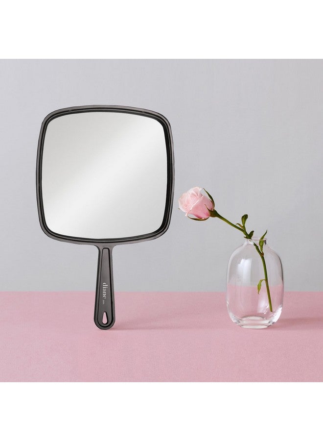 Professional Quality Hand Held Mirror With Handle Single Sided Vanity Makeup Mirror For Women Men Salon Barber Shaving And Travel Large 9 X 12.75 In Black