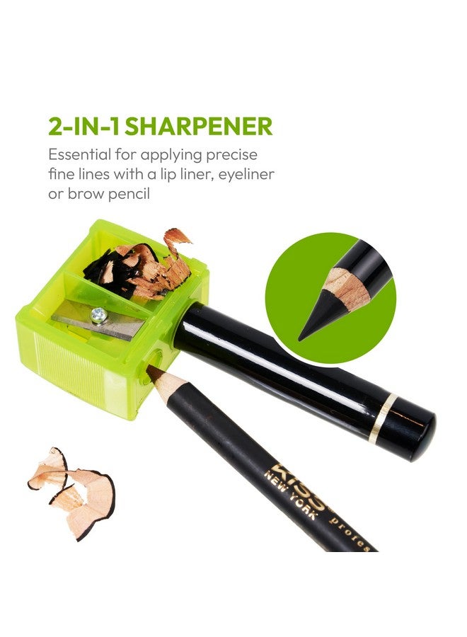 Professional Duo Pencil Sharpener Convenient Essential Tool For Eye Liner Lip Liner Sharpens Easy To Clean Compact (Sharpener)