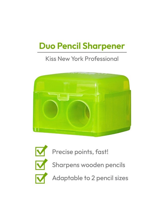 Professional Duo Pencil Sharpener Convenient Essential Tool For Eye Liner Lip Liner Sharpens Easy To Clean Compact (Sharpener)