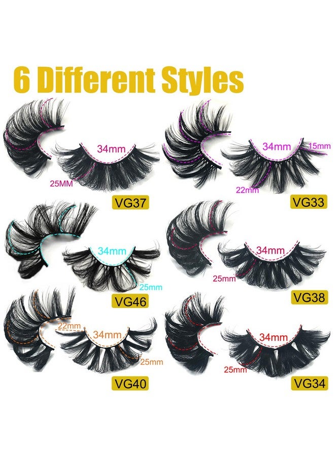 Lashes Mink 25Mm Fluffy False Eyelashes 25 Mm Long 30 Pairs 6 Styles Pack Dramatic 5D Full Volume Fake Eyelashes Wispy Curly Mink Eyelashes Wholesale By Befacl