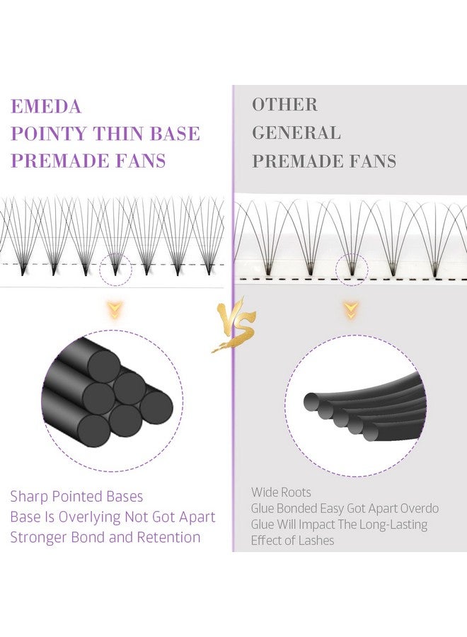 180 Fans Premade Fans Eyelash Extensions Pointy Base Thin Base 8D Stable C Curl Premade Lash Extensions Fans Pre Fanned Volume Lash Extensions (8D 0.07 C Mix 814Mm)