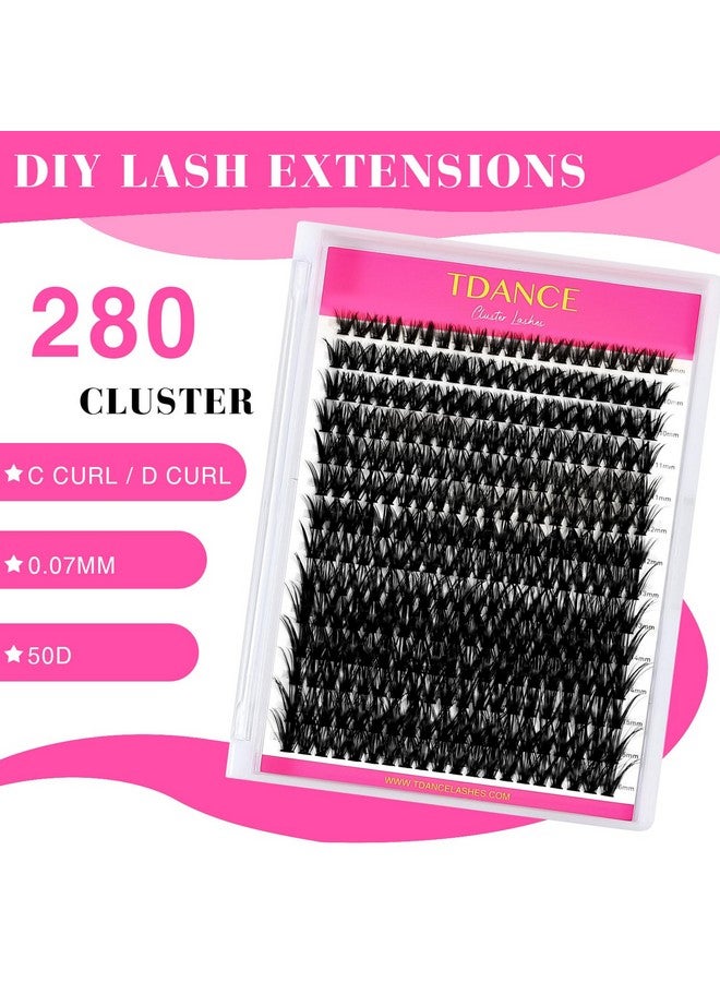 Diy Lash Extension Kit 280 Pcs Cluster Lashes Kit With 916Mm Mix Lash Clusters Lash Bond And Seal Lash Remover Lash Applicator For Diy Eyelash Extension Kit At Home(Kit50Dd)