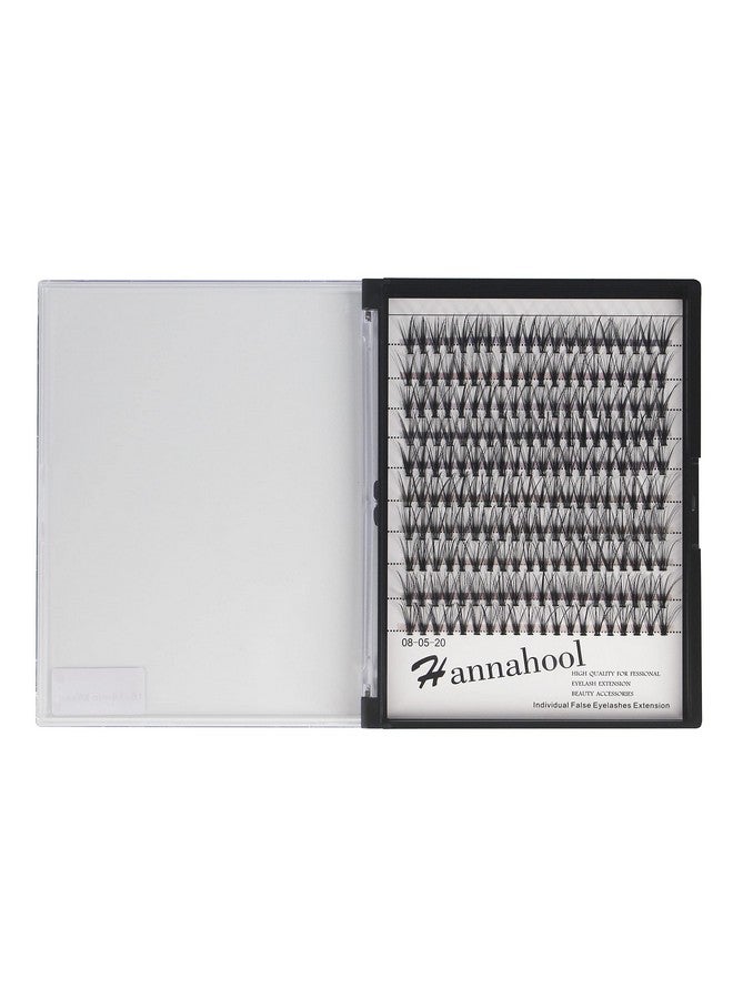 200Pcs 20Roots Individual False Lashes Mixed 8101214Mm/9111315Mm/10121416Mm/1618Mm/1820Mm 0.07 Thickness Natural Cluster Lashes Makeup Volume Eye Lashes Extensions (16+18Mm)