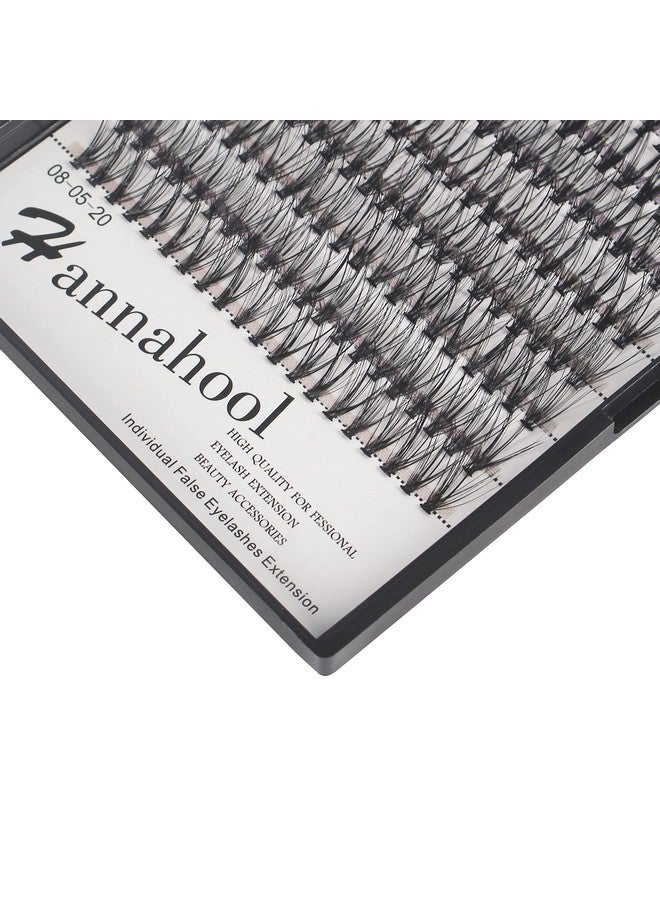 200Pcs 20Roots Individual False Lashes Mixed 8101214Mm/9111315Mm/10121416Mm/1618Mm/1820Mm 0.07 Thickness Natural Cluster Lashes Makeup Volume Eye Lashes Extensions (16+18Mm)