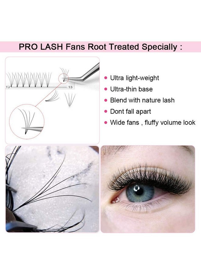 Premade Volume Eyelash Extensions 4Dd0.0710 Short Stem Premade Fans Eyelash Extensions 9 To 20 Mm Volume Lash Extensions .07 .10 Pre Made Lash Fans C D Curl (4Dd0.0710Mm)