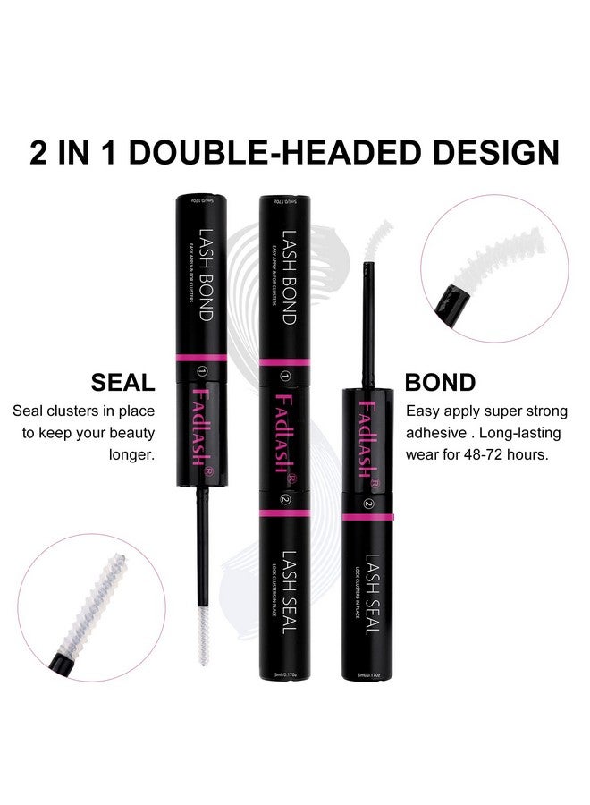 Lash Bond And Seal 10Ml Bond And Seal Lash Glue For Individual Lashes Hold 4872 Hours Cluster Lash Glue Diy Eyelash Extension Kit Self Application At Home