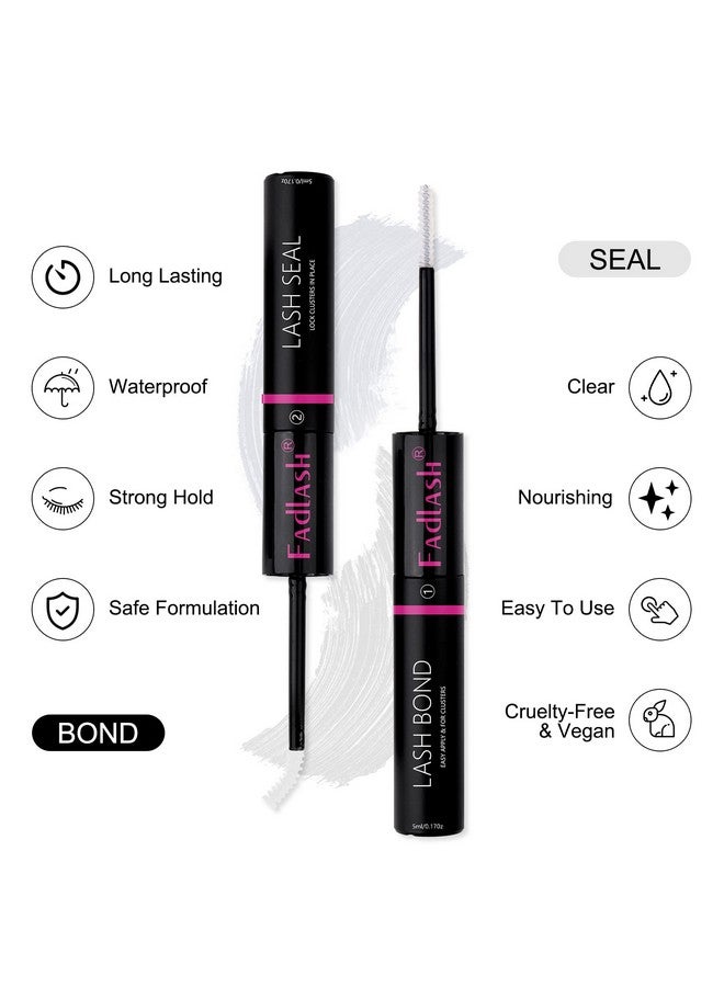 Lash Bond And Seal 10Ml Bond And Seal Lash Glue For Individual Lashes Hold 4872 Hours Cluster Lash Glue Diy Eyelash Extension Kit Self Application At Home