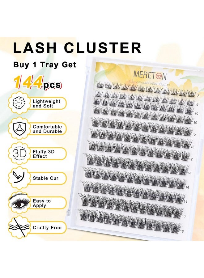 Lash Cluster Extension 144Pcs Individual Lashes Cluster Natural Diy Eyelash Lash Clusters 816Mm Mix D Curl Eyelash Clusters Extensions Self Application At Home(Mrta01 Lashes Clusters)