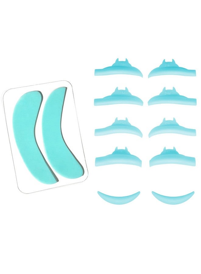 Lash Lift Pads 12 Pcs Reusable Silicone Under Eye Pads With Suction Eyelash Perm Rods Makeup Beauty Tools For Keratin Lash Lifting（Blue+Under Eye Pads）