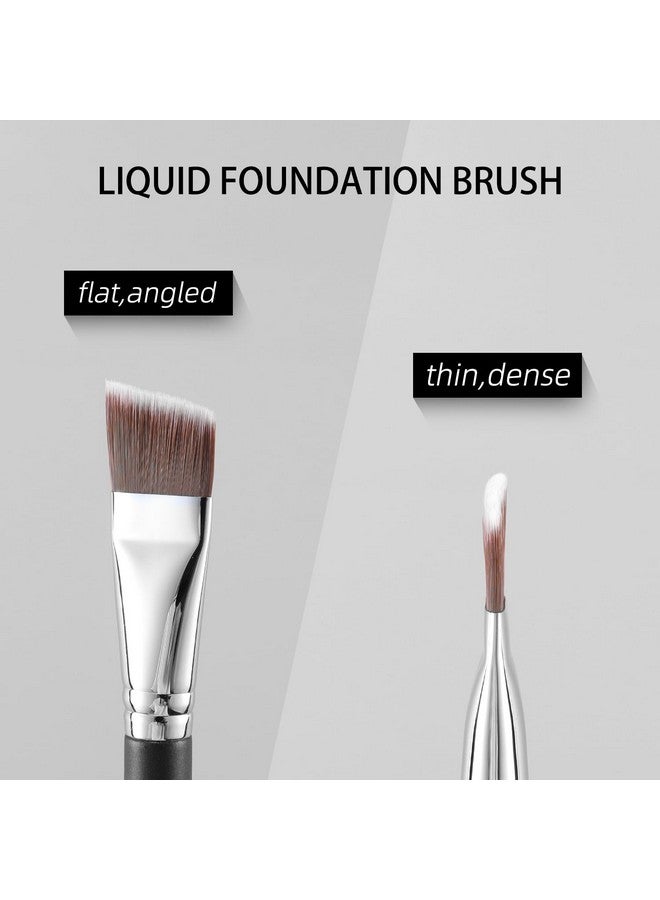 Foundation Brush For Liquid Makeup Angled Flat Makeup Brush For Foundationfacial Maskconcealer With Liquid Cream Primer Lotion Blending Dense Vegan Synthetic Bristles Face Brush