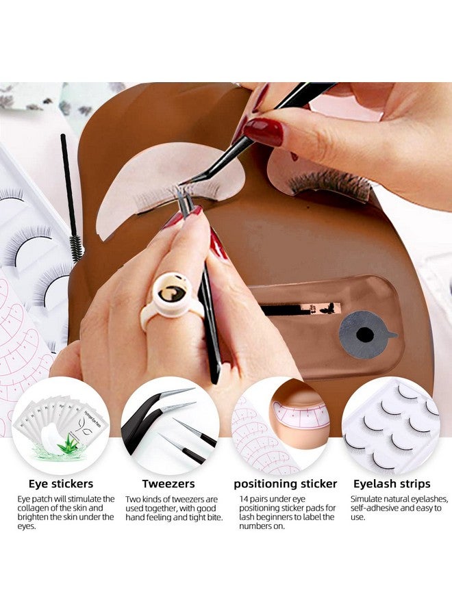 Lash Extension Kit Professional Eyelash Grafting Training Tools Mannequin Head Usb Fan Lash Shampoo 0.07D Curl Mix 815Mm Glue Practice Eyelash Strips Lash Mappingexercise Set For Beginner