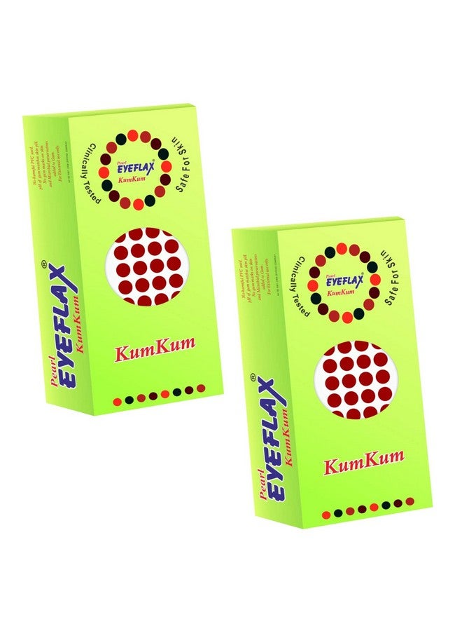 Kumkum Light Maroon Round Bindi Pack Of 2 (15 Flaps Each Box) (5) Diameter 5 Mm