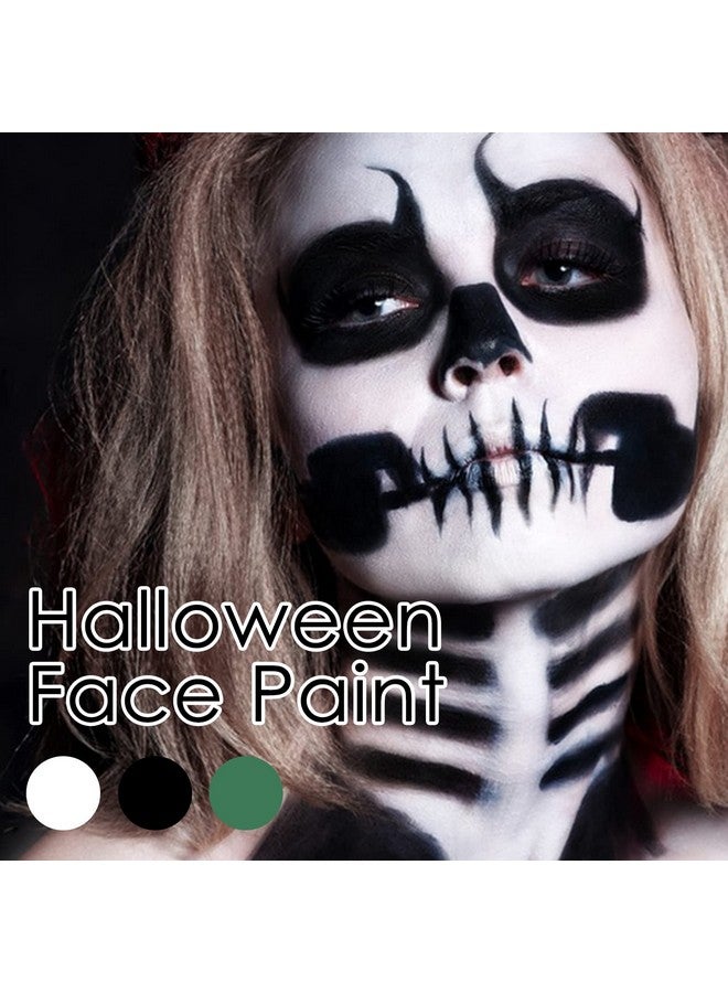 3 Colors Face Body Paint Stick Eye Black Baseball Sticks Face Paint For Baseball/Football/Halloween/Costume Parties Accessories Vampire/Witch/Clown Makeup Face& Body Paint White/Black/Green