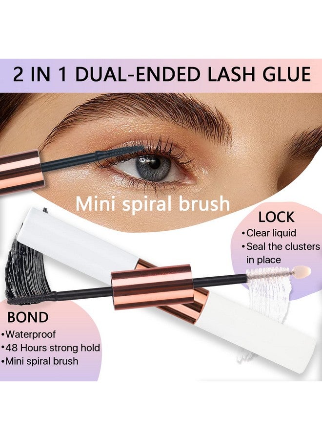 Diy Lash Extension Kit With 10Pcs 14Mm Lash Clusters Bond And Seal Eyelash Applicator Tool Natural Look Beginner Diy Eyelash Extension Kit C Curl Lashes Pack