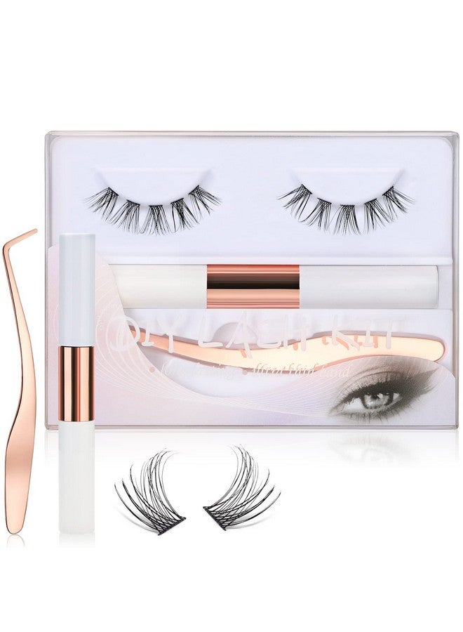 Diy Lash Extension Kit With 10Pcs 14Mm Lash Clusters Bond And Seal Eyelash Applicator Tool Natural Look Beginner Diy Eyelash Extension Kit C Curl Lashes Pack