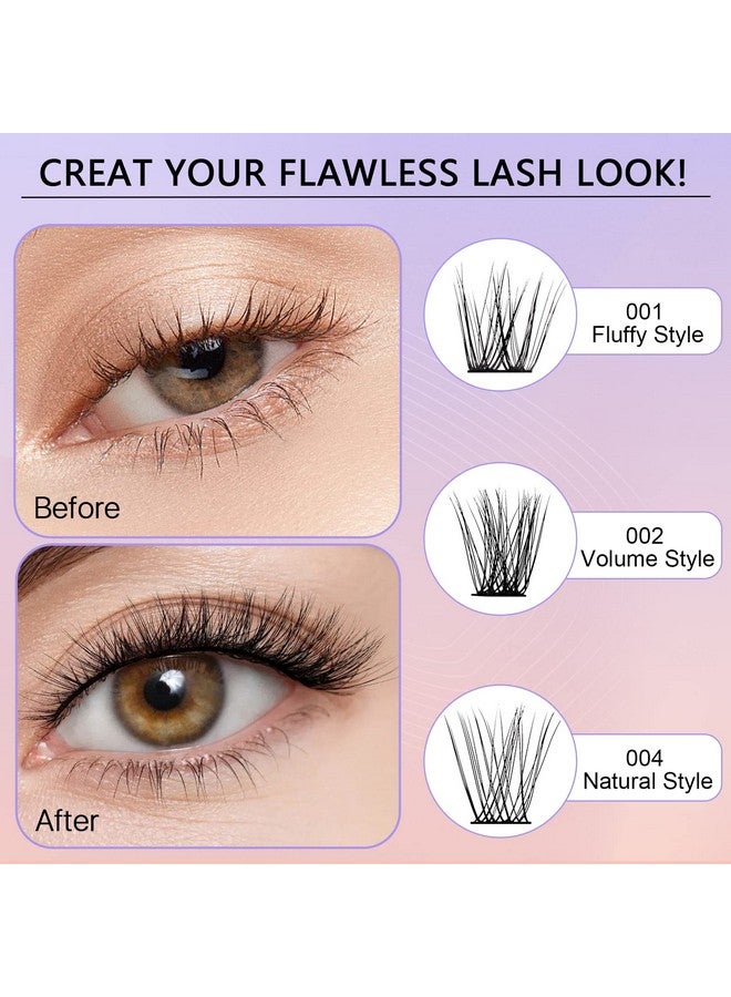 Diy Lash Extension Kit With 10Pcs 14Mm Lash Clusters Bond And Seal Eyelash Applicator Tool Natural Look Beginner Diy Eyelash Extension Kit C Curl Lashes Pack