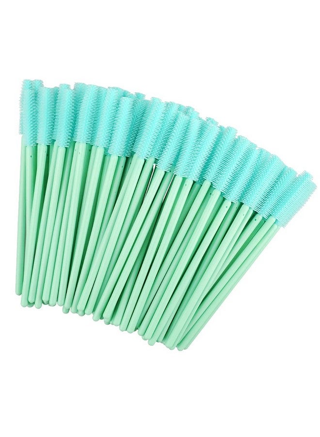 100Pcs Silicone Eyelash Brushes Mascara Brushes Wands Applicator Makeup Kits For Makeup Personal Care And Eyelash Extensions (Green)