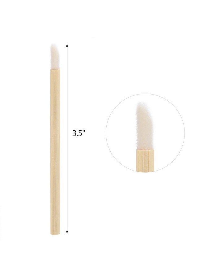 100Pcs Disposable Bamboo Handle Lip Brushes Lipstick Lip Gloss Wands Applicator Makeup Tool