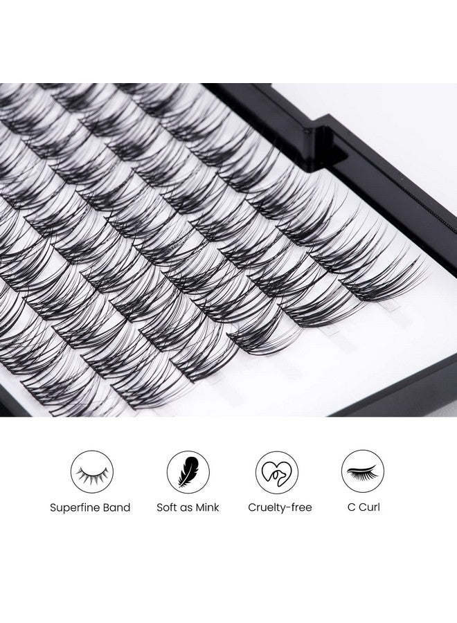 Lash Clusters72Pcs Diy Lash Extensions12Mm Individual Lashes Superfine Band Soft & Natural Cluster Eyelash Extensionsdiy Eyelash Extension At Home