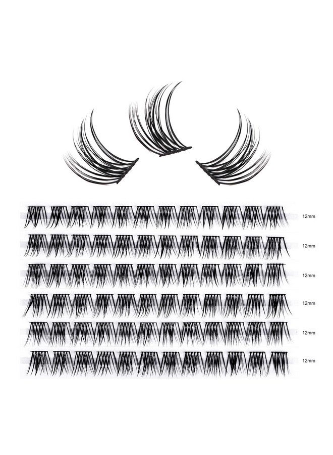 Lash Clusters72Pcs Diy Lash Extensions12Mm Individual Lashes Superfine Band Soft & Natural Cluster Eyelash Extensionsdiy Eyelash Extension At Home