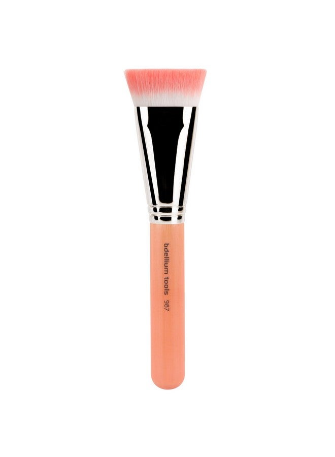 Professional Makeup Brush Pink Bambu Series 987 Face Blending With Soft Synthetic Fibers For Contour Lines (Pink 1Pc)