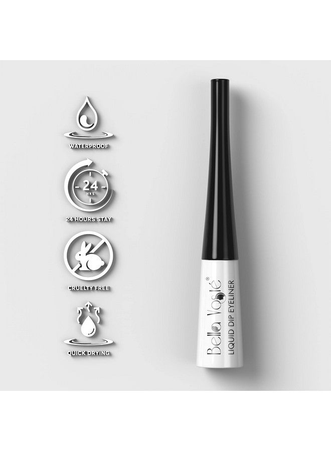 Liquid Eyeliner 24 Hr Long Stay Easy To Glide Waterproof Smudgeproof No Transfer Cruelty Free Made In India Soft Snow (02) White