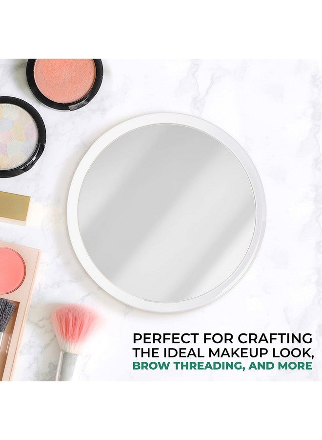 6” 5X Magnifying Mirror Compact Suction Cup Makeup Mirror With 5X Magnification For Bathroom Shower Beauty & Skin Care Brow Threading & Tweezing