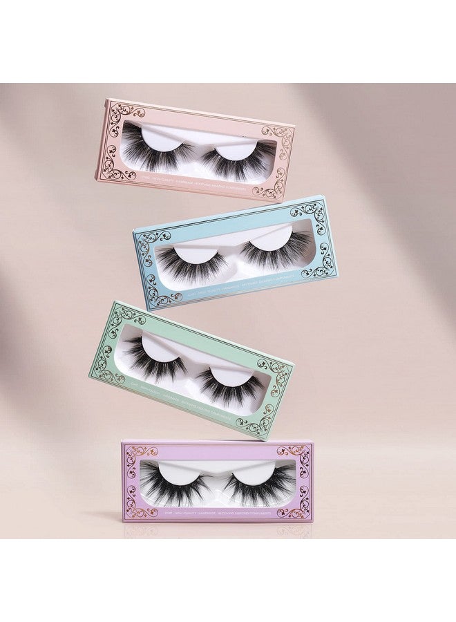 12 Pairs False Eyelashes Fluffy Volume Long Faux Mink Lashes Natural Look 4 Styles Wispy Fake Eyelashes Soft Reusable Eyelashes With Lashes Boxes (12 Pairs 4 Styles)