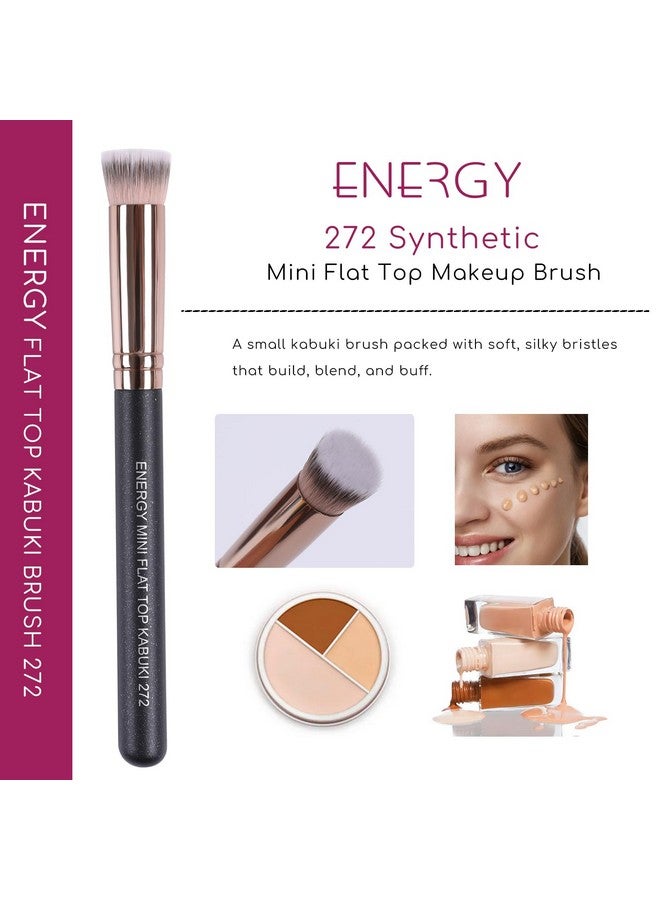 Small Foundation Brush Small Flat Top Concealer Brush Under Eye For Settingbuffingblending With Liquid Cream Powder Cosmetics Vegan Synthetic Bristles Face Makeup Brush