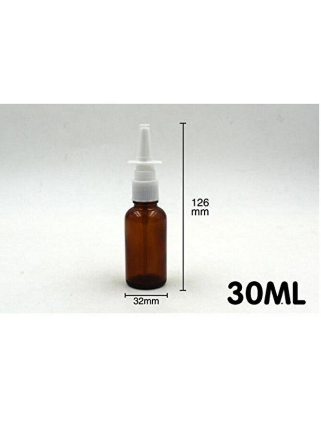 30Ml 6Pcs /1 Ounce Amber Glass Empty Nasal Sprayers Bottle