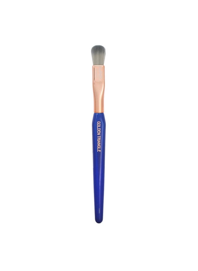 Professional Makeup Brush Golden Triangle 792 Eye Double Dome Blender With All Vegan And Soft Synthetic Fibers For Effortless Application And Blending (Blue 1Pc)