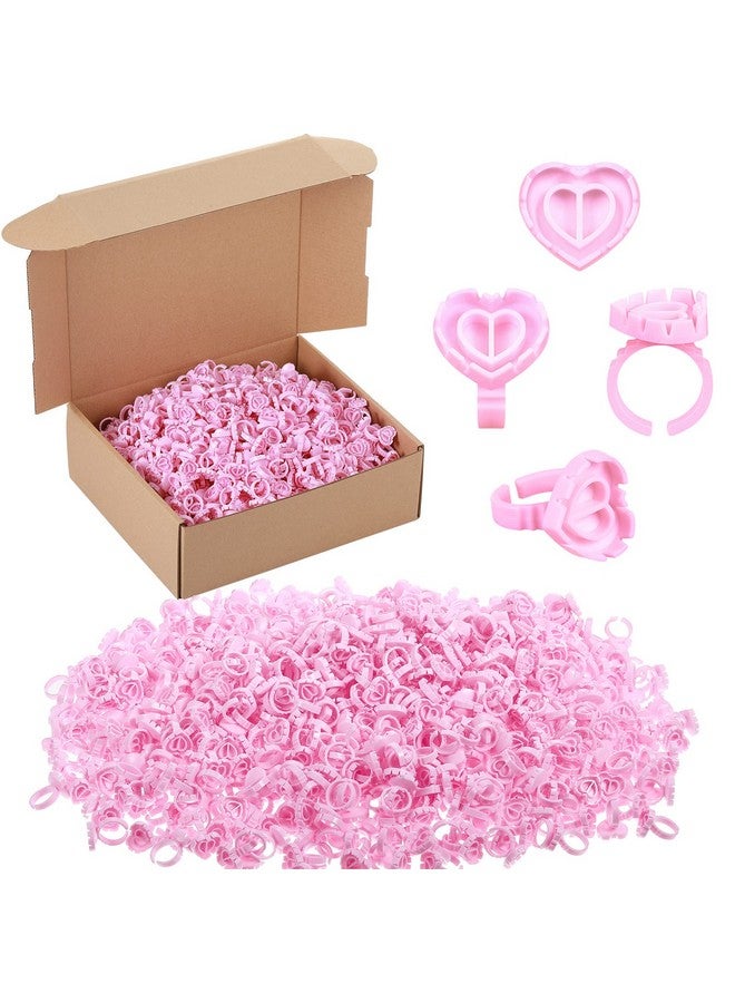 1000 Pcs Glue Rings For Eyelash Extensions Disposable Lash Glue Rings For Beauty Salons Lash Glue Holder Lash Fanning Glue Cups Eyelash Extension Supplies (Heart Style)