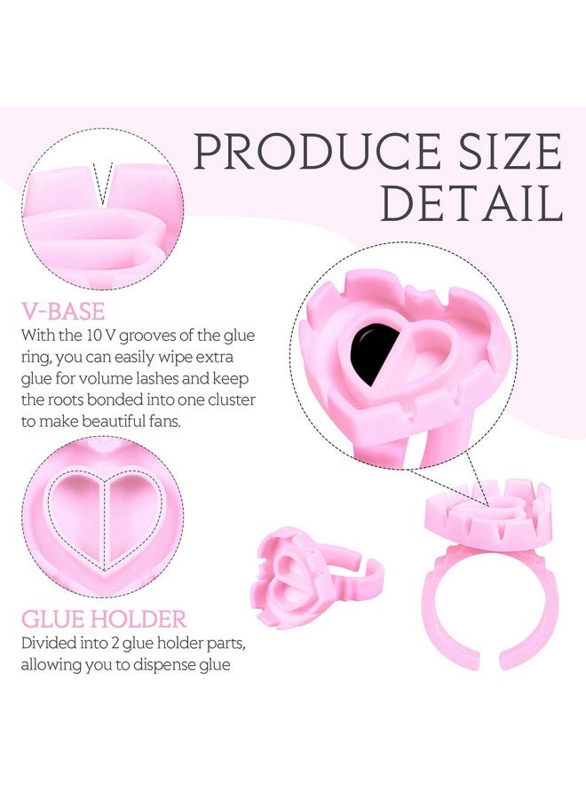 1000 Pcs Glue Rings For Eyelash Extensions Disposable Lash Glue Rings For Beauty Salons Lash Glue Holder Lash Fanning Glue Cups Eyelash Extension Supplies (Heart Style)