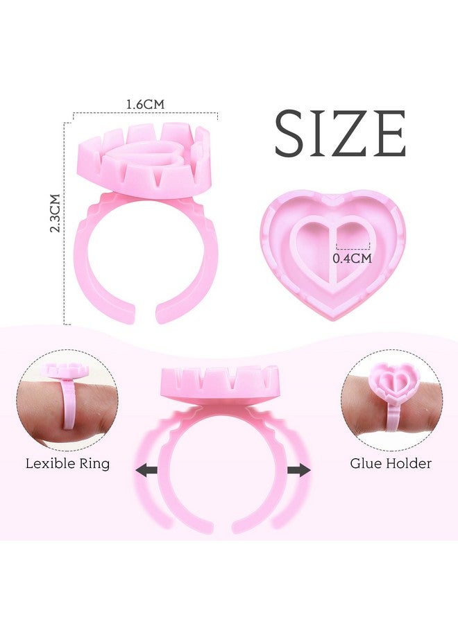 1000 Pcs Glue Rings For Eyelash Extensions Disposable Lash Glue Rings For Beauty Salons Lash Glue Holder Lash Fanning Glue Cups Eyelash Extension Supplies (Heart Style)