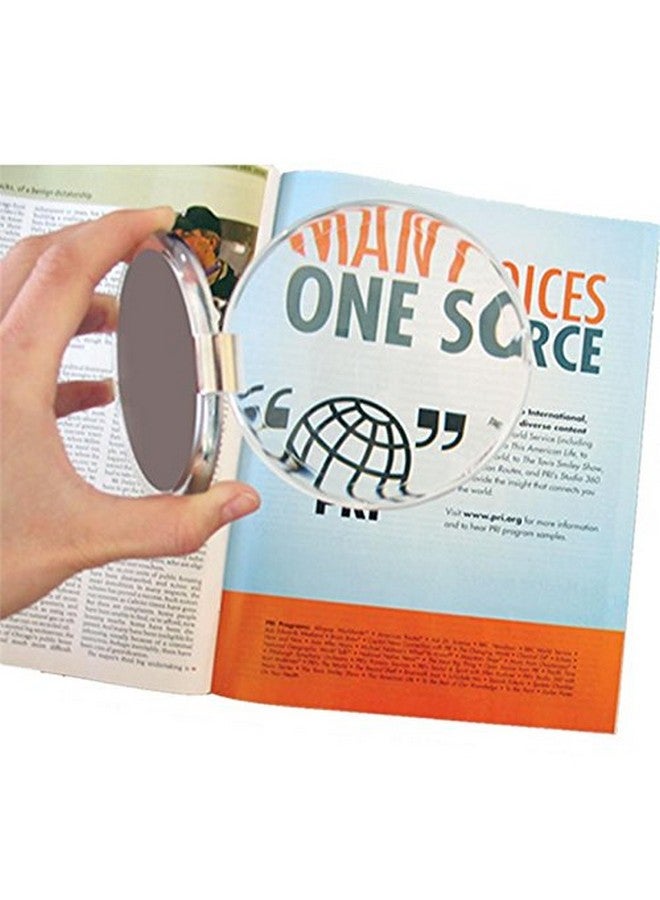 3In1 Magnifying Compact Mirror Clear Acrylic 4 Inch Diameter